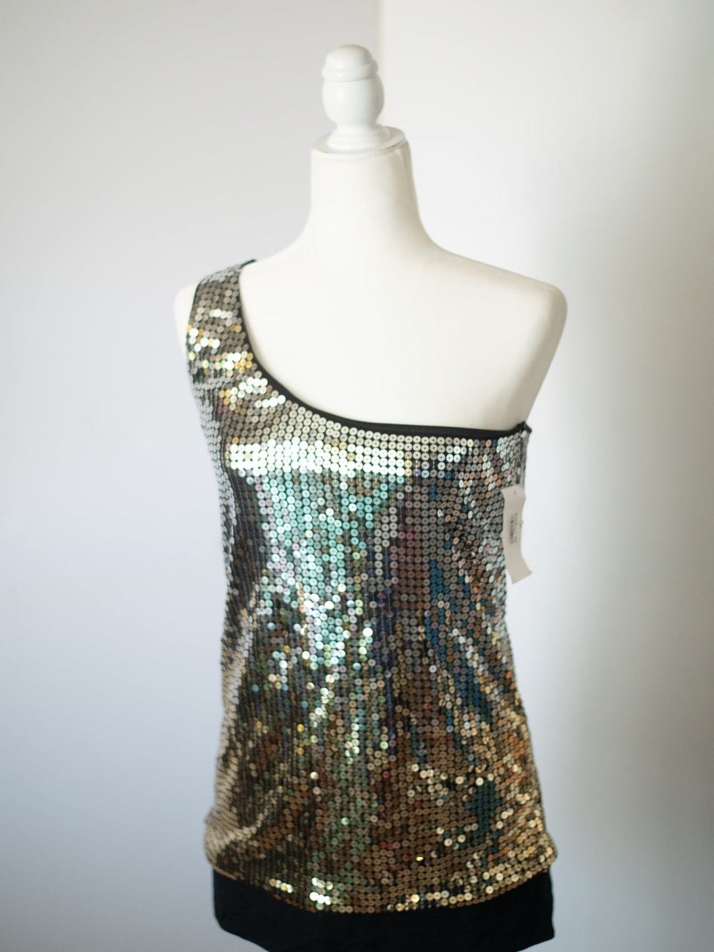 Guess Black Sequin Halter Top